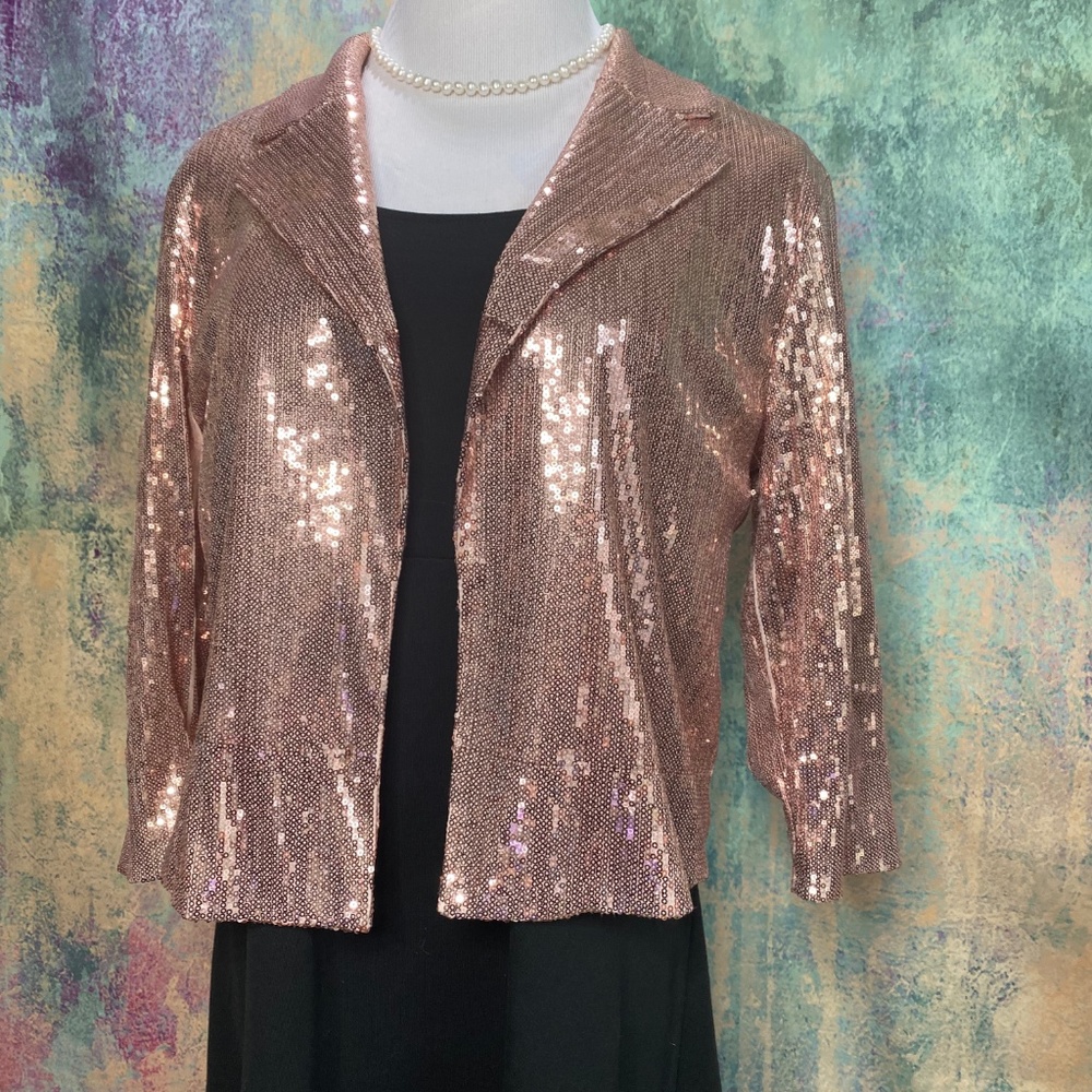 📌 Forever 21 Elegant Sequin Evening - Ball Jacket